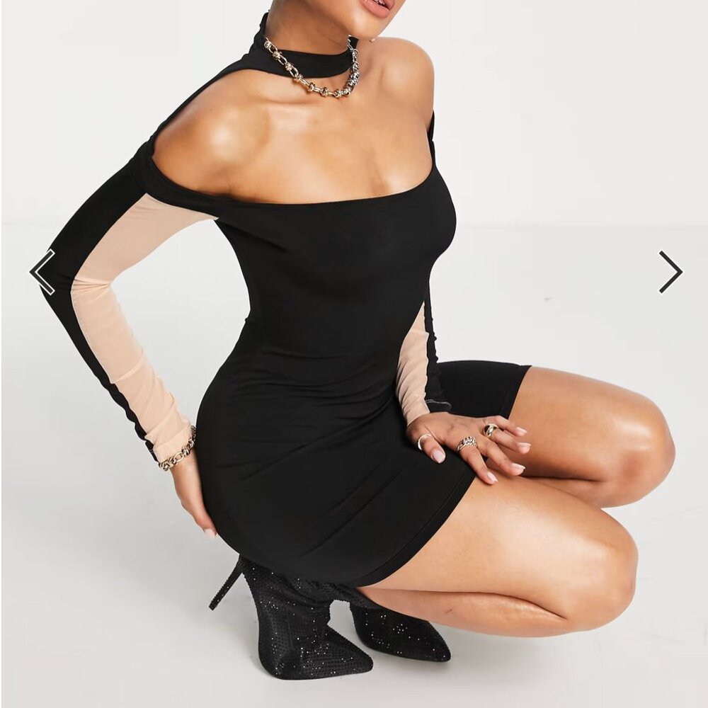 Ei8th Hour choker detail mini bodycon dress in black